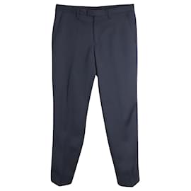 Kenzo-Pantalon ajusté Kenzo Pin Stripe en laine grise-Gris