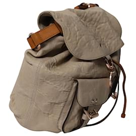 Mulberry-Mulberry Contrast Strap Textured Hobo Bag in Beige Leather-Beige