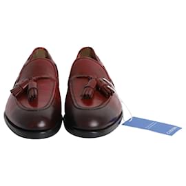 Salvatore Ferragamo-Salvatore Ferragamo Tassel Loafers in Burgundy Leather-Dark red