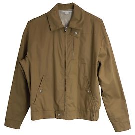Stella Mc Cartney Stella McCartney Bird Embroidered Zip Jacket in Camel Cotton Yellow Camel
