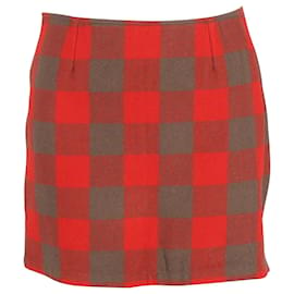 Apc-a.P.C. Checkered Mini Skirt in Red Wool-Other
