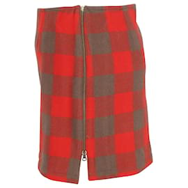 Apc-a.P.C. Checkered Mini Skirt in Red Wool-Other