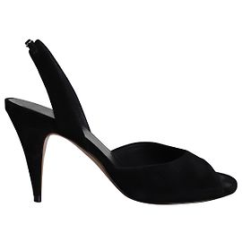 Sandali Slingback The Row Swing in pelle scamosciata nera Nero