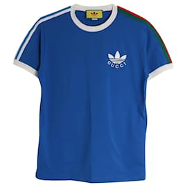 Gucci-Camiseta con logo Gucci x Adidas en algodón azul-Azul