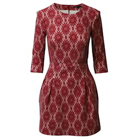 Maje-Maje Printed Mini Dress in Floral Red Polyester-Other