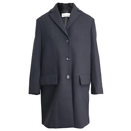 Valentino Garavani Roter einreihiger Mantel von Valentino aus schwarzer Baumwolle Schwarz