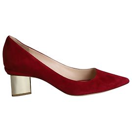 Nicholas Kirkwood Triangle-Heel Pumps in Red Suede Red