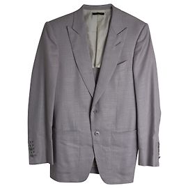 Blazer de peito único Tom Ford em seda roxa pastel Outro Roxo