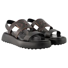 Tod's-Gomma Catena Sandals - Tod's - Leather - Black-Black