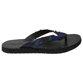 Bottega Veneta Flip Flops aus schwarzem Leder Schwarz