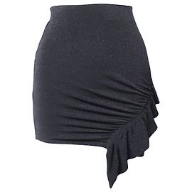 Iro Zilka Metallic-Stretch-Strick-Minirock aus schwarzem Nylon Schwarz