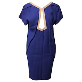 Balenciaga-Balenciaga Cut Out Dress in Blue Rayon -Blue