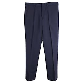 Prada-Pantaloni Sartoriali Prada in Cotone Navy-Blu,Blu navy