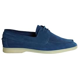 Loro Piana-Loro Piana Sea-Sail Walk Loafer aus blauem Ochsenleder-Blau