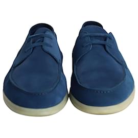 Loro Piana-Loro Piana Sea-Sail Walk Loafer aus blauem Ochsenleder-Blau