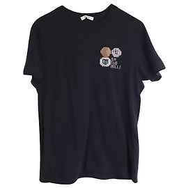 T-shirt Valentino Garavani con perline in cotone nero Nero