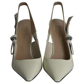 Dior-Zapatos de salón destalonados Dior J'Adior en charol blanco-Blanco