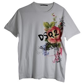 Dsquared2 Camiseta com estampa de logo em algodão branco Branco