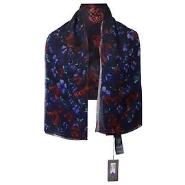 Sciarpa Farfalla in Volo di Alexander McQueen in Seta Blu Blu