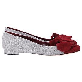 Manolo Blahnik Arleti Bailarinas en Tweed Gris Gris