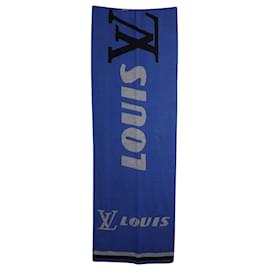 Louis Vuitton-Louis Vuitton Forward Scarf in Blue Wool-Blue