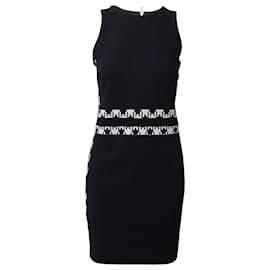 Michael Kors-Michael Kors Contrast Trim Sheath Dress in Navy Blue Viscose-Blue,Navy blue