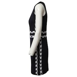 Michael Kors-Michael Kors Contrast Trim Sheath Dress in Navy Blue Viscose-Blue,Navy blue