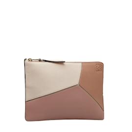 Loewe-Puzzle Leather Clutch Bag-Pink