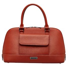 Burberry-Leather Handbag-Orange