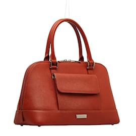 Burberry-Leather Handbag-Orange