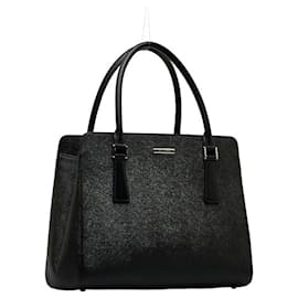 Burberry-Leather Handbag-Black