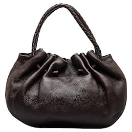 Bottega Veneta-Leather Handbag-Brown
