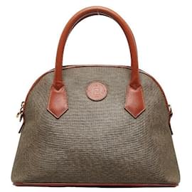 Fendi-Canvas Handbag 14092-Brown
