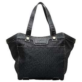 Loewe-Anagram Canvas  Tote Bag-Black