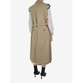 Sacai-Beige sleeveless double-breasted coat - Brand size 1-Other
