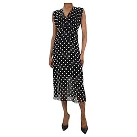 Theory-Black sheer polka dot dress - size UK 2-Black