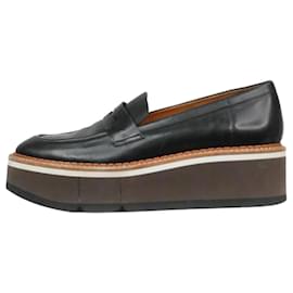 Robert Clergerie-Black platform loafers with contrasted trim - size EU 39-Black