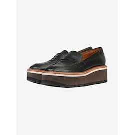 Robert Clergerie-Mocasines negros con plataforma y ribetes en contraste - talla UE 39-Negro