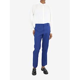 Jil Sander-Blue straight-leg trousers - size UK 12-Blue