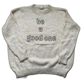 Brunello Cucinelli Be a good one chain Pullover beige Seide Kaschmir Mohair Beige Roh