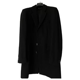 Dolce & Gabbana Long coat with lapel collar Black
