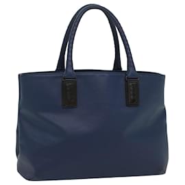 Autre Marque-BOTTEGAVENETA Bolso Tote Cuero PVC Azul Marino Auth ep1815-Azul marino