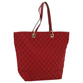 Gucci-GUCCI GG Canvas Tote Bag Red 002 1098 3444 auth 54328-Red