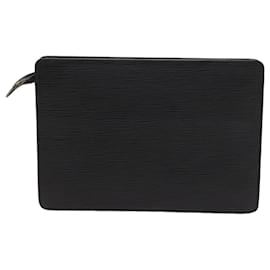 Louis Vuitton-LOUIS VUITTON Epi Pochette Homme Clutch Bag Black M52522 LV Auth 54574-Black