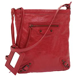 Balenciaga-BALENCIAGA Shoulder Bag Leather Red 310250 Auth ki3496-Red