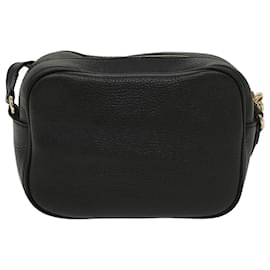 Gucci-GUCCI Soho Shoulder Bag Leather Black 308364 Auth S236-Black