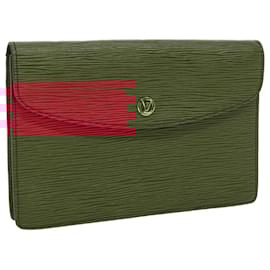 Louis Vuitton-LOUIS VUITTON Epi Montaigne Clutch Bag Red M52657 LV Auth 54576-Red