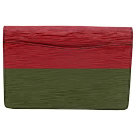 Louis Vuitton-LOUIS VUITTON Epi Montaigne Clutch Bag Red M52657 LV Auth 54576-Red
