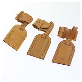 Louis Vuitton-LOUIS VUITTON Powanie Name Tag Leather 10Set Beige LV Auth 54475-Beige