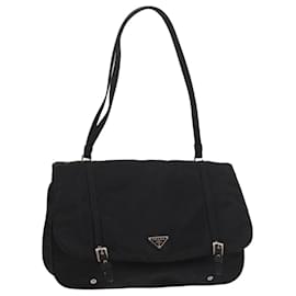 Prada-PRADA Shoulder Bag Nylon Black Auth ar10270-Black